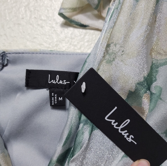 Lulus Soiree Perfection Light Blue Floral Ruffled Tiered Maxi Dress M Wedding - Picture 11 of 11